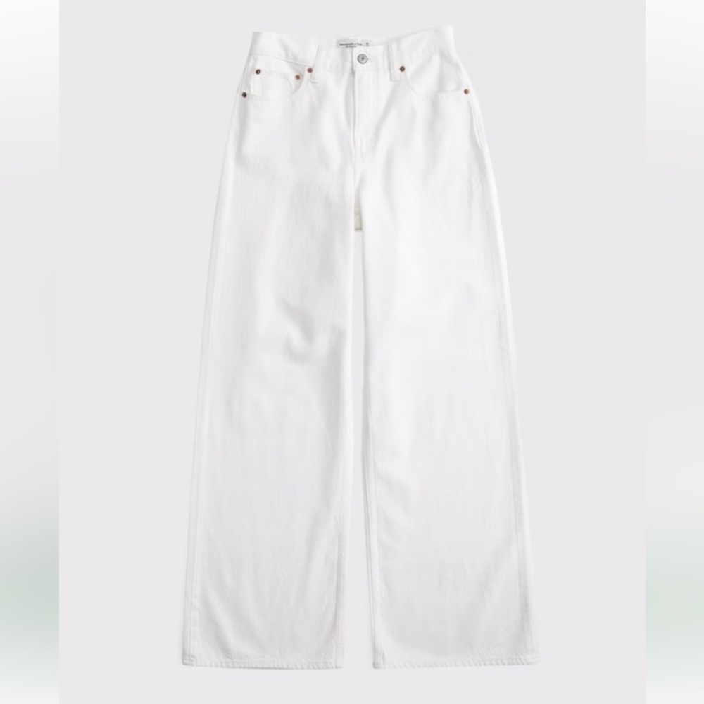 Abercrombie White Wide-Leg Jean